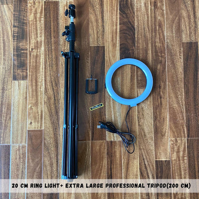 20 CM RING LIGHT WITH TRIPODS COMBO (SAVE BIG)