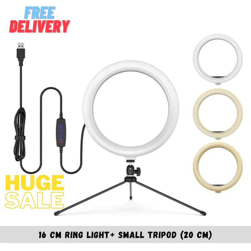 20 CM RING LIGHT WITH TRIPODS COMBO (SAVE BIG)