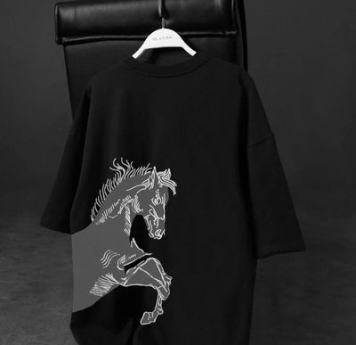 Horse Printed Drop Shoulder