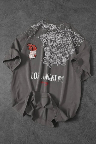 Los Angeles Front Back Printed Dropshoulder