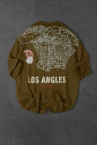 Los Angeles Front Back Printed Dropshoulder