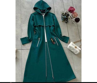 Hellow Winter Oversize Long Hooded Fleece Upper