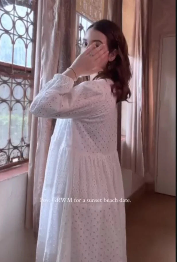 Chicken Kari White Frock