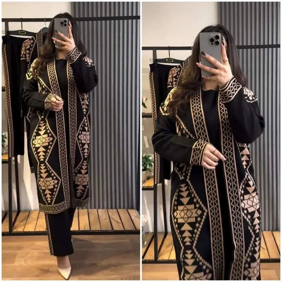 Printed Gown 3PC-Set